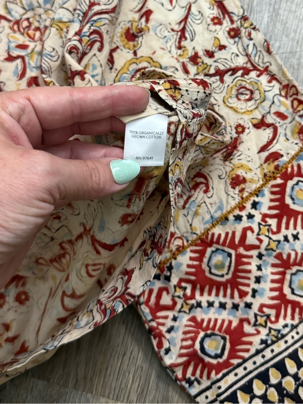 Pure Jill • J. Jill • Organic Cotton Kalamkari Boatneck Kimono Top - Picture 6 of 12